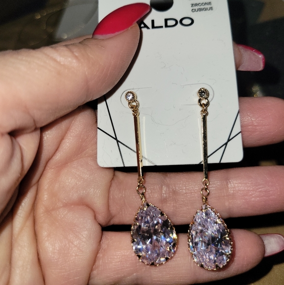 ❣️Beauty ALDO Swarovski Elements Drop SILVER Crystal Earrings - Picture 3 of 5